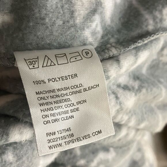 Tipsy Elves One-Piece Adult L Grey Fair Isle Reindeer Hooded Christmas Pajamas - Picture 8 of 11